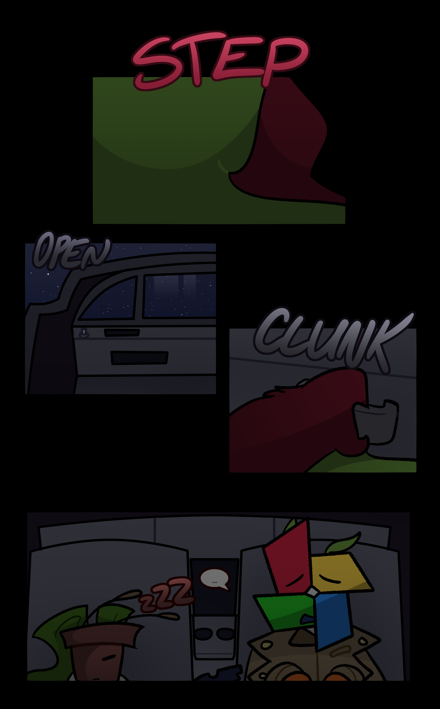 (STEP) (OPEN) (CLUNK) (ZZZ) NOELLE: ...